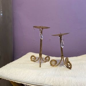 Gold Candle holder metal